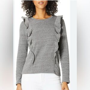 NWT J. Crew Mercantile Gray Ruffle Sweatshirt